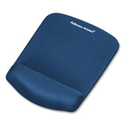 Fellowes PlushTouch Microban Mouse Pad Wrist Rest - 1" Height x 7.25" Width x 9.38" Depth - Blue - Polyurethane - Tear Resistant, Wear Resistant, Skid Proof - 1 Each