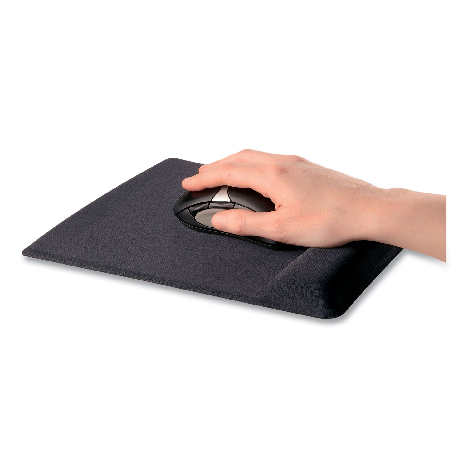 Fellowes Mouse Pad / Wrist Support with Microban&reg; Protection - 0.88" Height x 8.25" Width x 9.88" Depth - Black - Memory Foam - 1