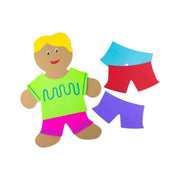 Bright T-Shirt & Pants Shapes - 25, 16" Multicultural People Shapes & 25 Colored T-shirts & Pants