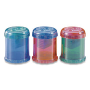 Plastic Manual Pencil and Crayon Sharpener, 2-Hole, Assorted Colors (No Color Choice)