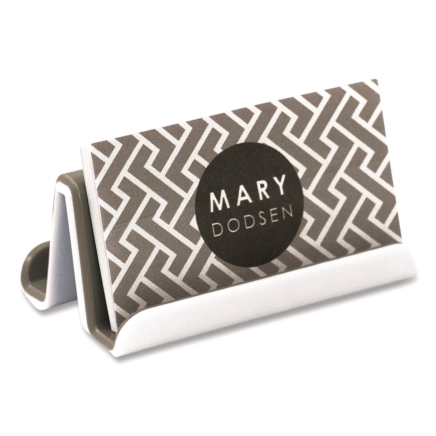 Fusion Double-Sided Business Card Holder, Holds 2.25 X 4 Cards, Polypropylene, Gray/white