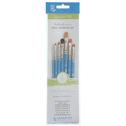 Select Artiste Brush Set No. 23, Synthetic Bristles, Short Handle Mixed Media Paintbrush, Jewel Blue, 7 Pieces