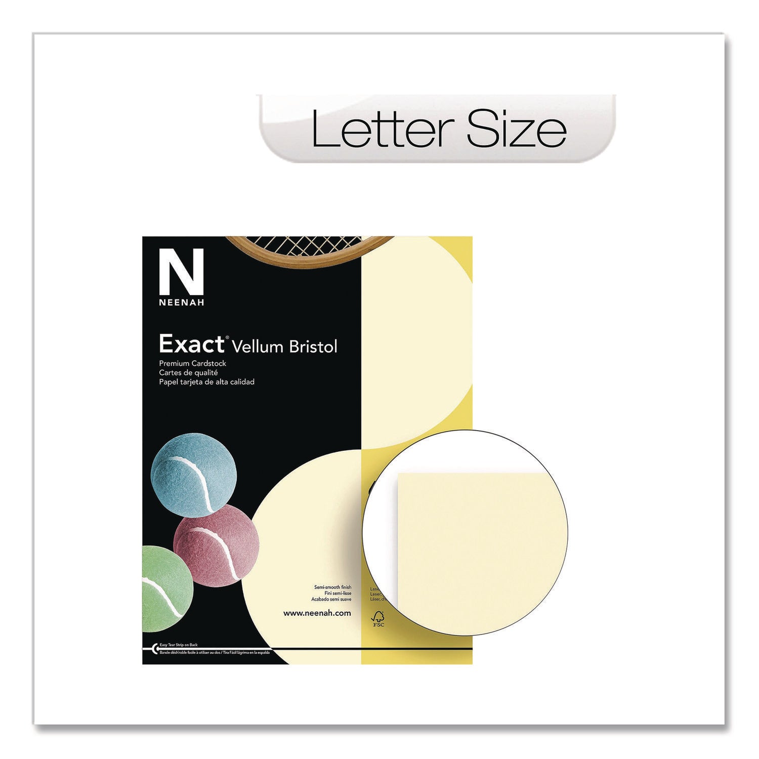 Exact Vellum Bristol Cover Stock, 67 lb Bristol Weight, 8.5 x 11, Ivory, 250/Pack