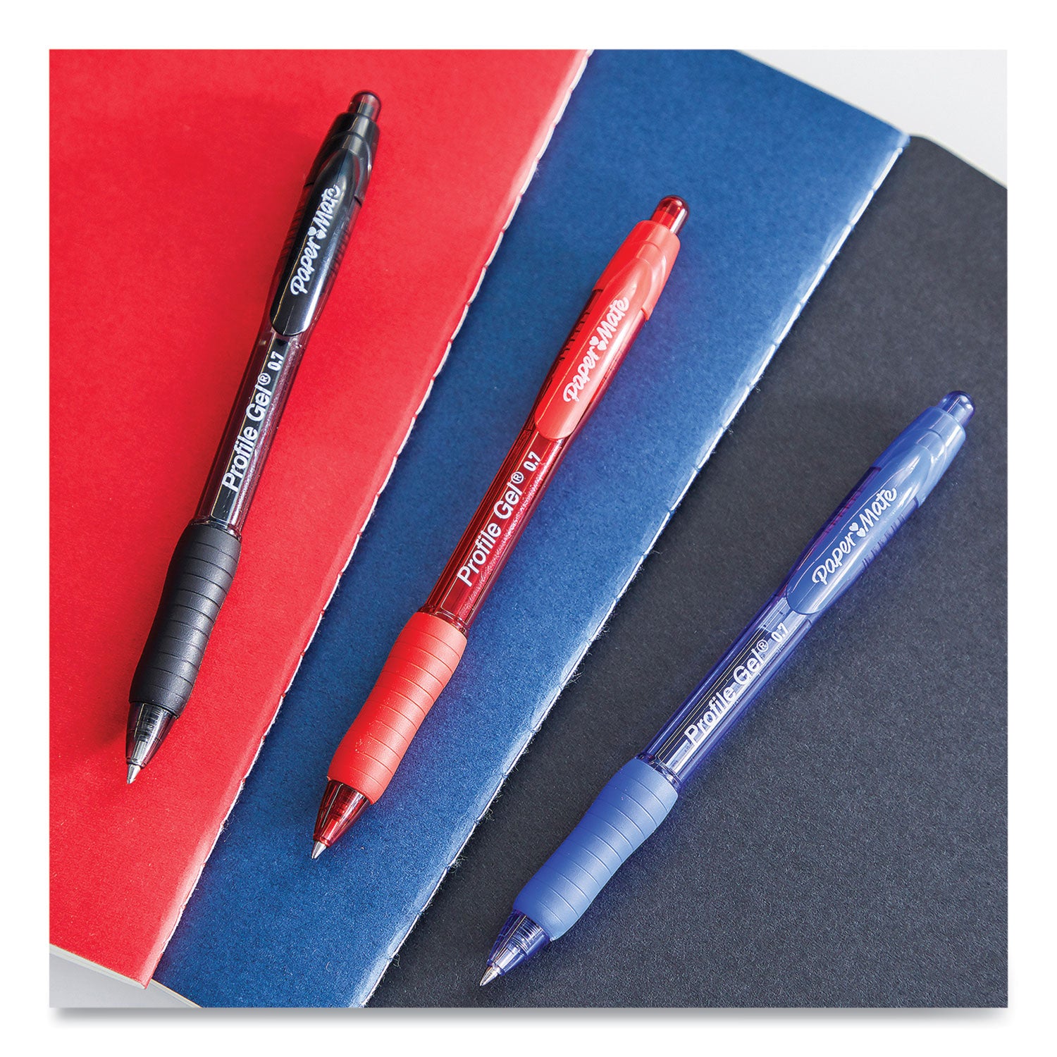 0.7 mm Medium Pen Point - Retractable - Black, Blue, Red, Assorted Ink - Gel-based - Assorted Barrel - 4 / Pack