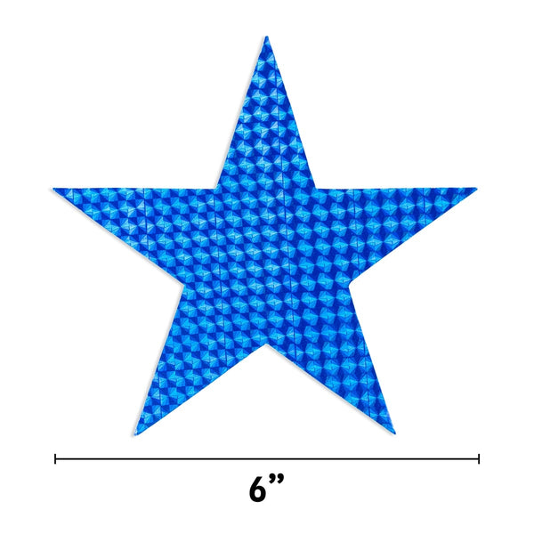 Hearts & Stars - Cardstock, Holographic, 10 ct., 6" Stars, Asst'd Designs & Colors