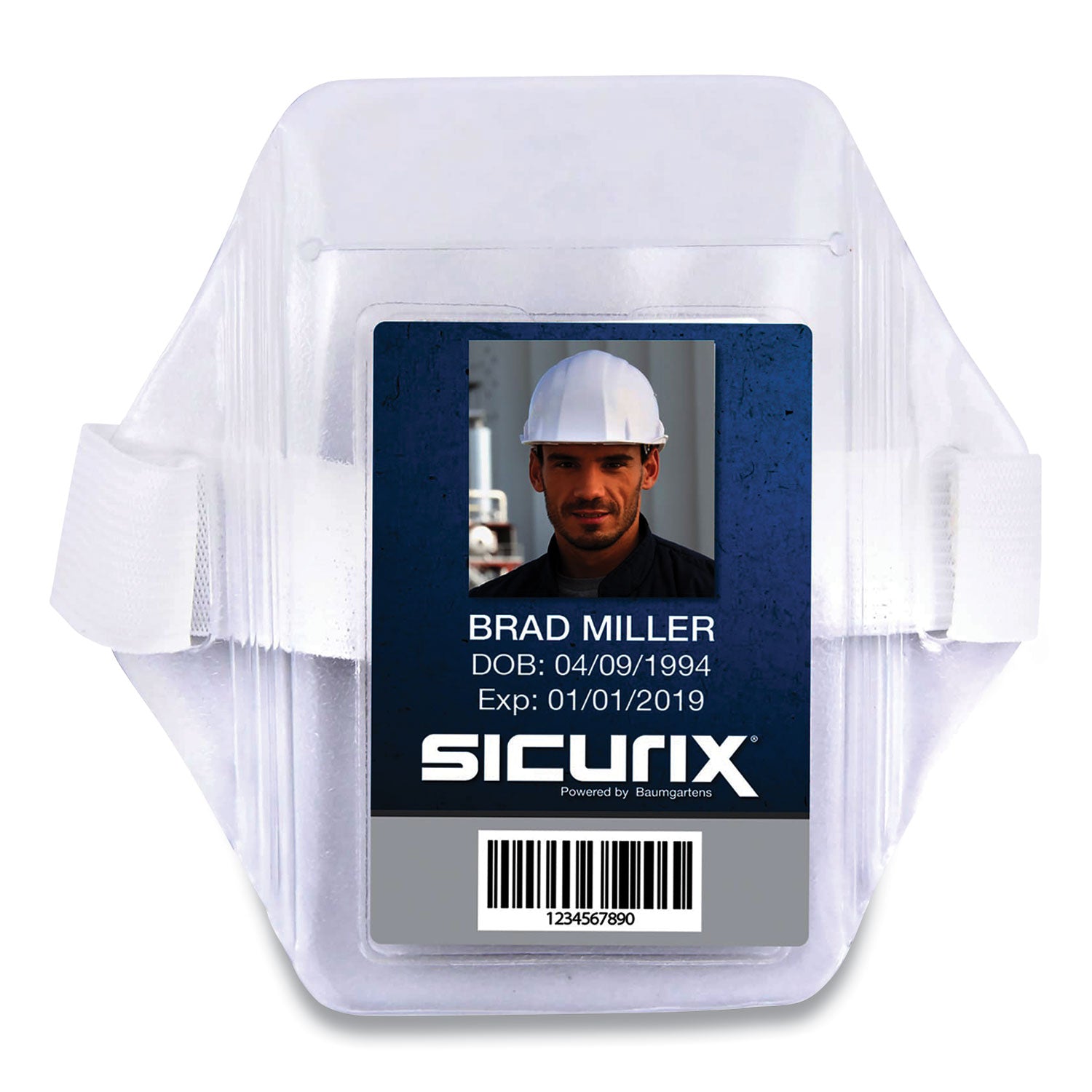 Armband Badge Holder, Vertical, 3.5 X 2.5, White