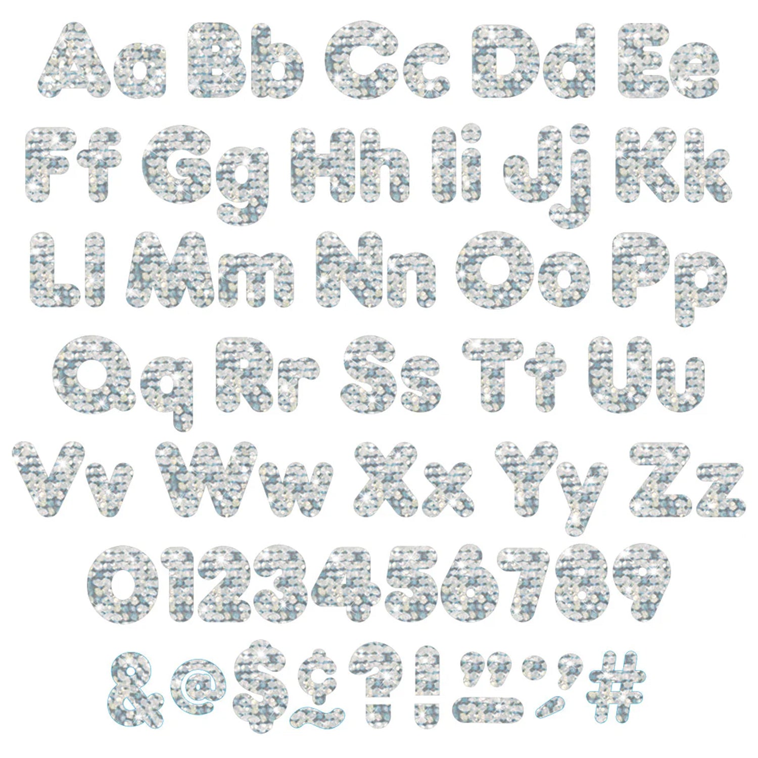 Silver Sparkle 4" Casual Combo Ready Letters®