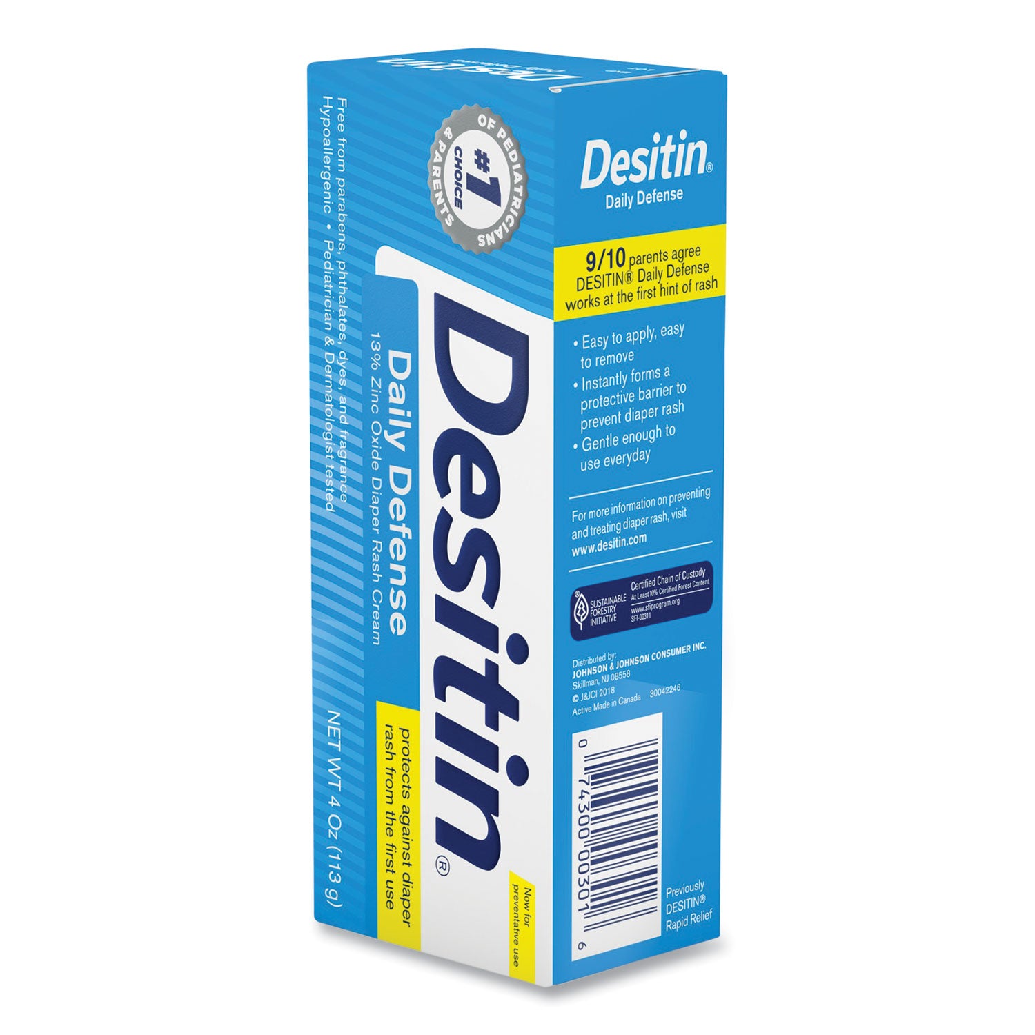 Daily Defense Baby Diaper Rash Cream With Zinc Oxide, 4 Oz Tube