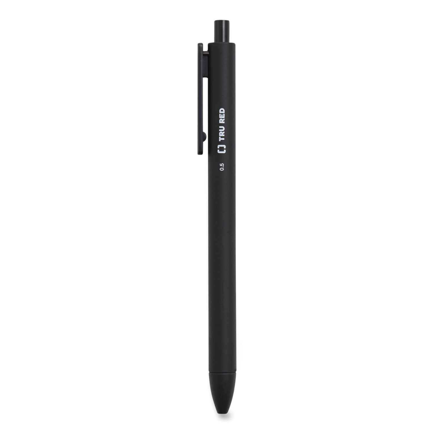 Quick Dry Gel Pen, Retractable, Fine 0.5 Mm, Black Ink, Black Barrel, 5/pack