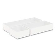 Three-Piece Plastic Drawer Organizer, 3.23 X 3.23 X 1.47, 6.26 X 3.23 X 1.47, 9.5 X 3.23 X 1.47, White, 3/set