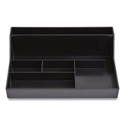 Plastic Desktop Organizer, 6 Compartments, 6.81 x 9.84 x 2.75, Black