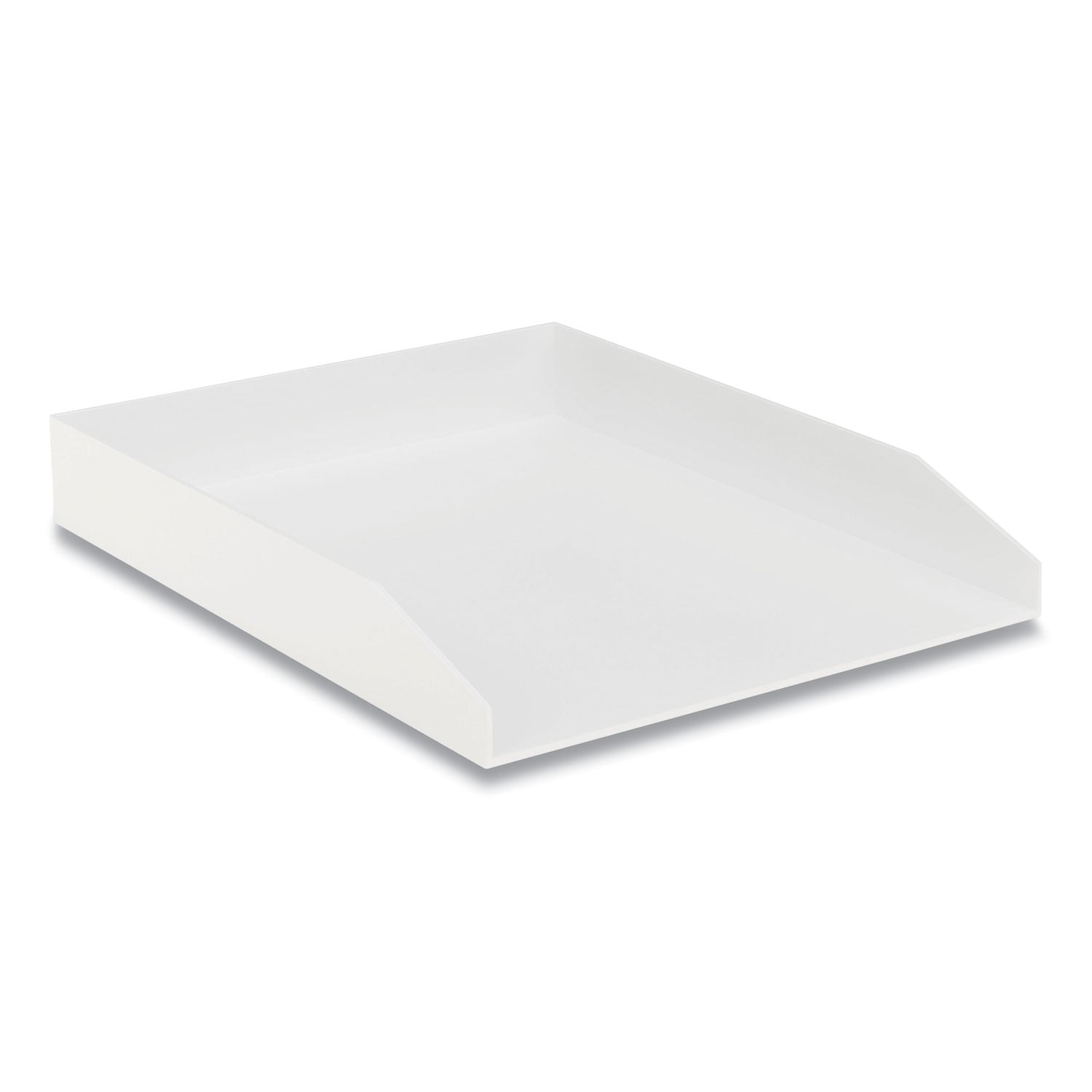 Front-Load Stackable Plastic Document Tray, 1 Section, Letter Size Files, 9.8 X 12.24 X 1.75, White