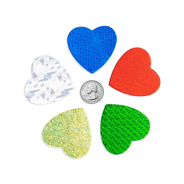 Hearts & Stars - Cardstock, Holographic, 30 ct., 2" Stars, Asst'd Designs & Colors