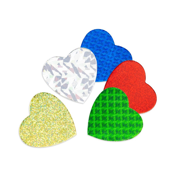 Hearts & Stars - Cardstock, Holographic, 30 ct., 2" Hearts, Asst'd Designs & Colors
