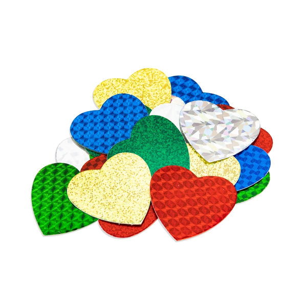 Hearts & Stars - Cardstock, Holographic, 30 ct., 2" Stars, Asst'd Designs & Colors