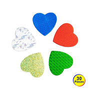 Hearts & Stars - Cardstock, Holographic, 30 ct., 2" Stars, Asst'd Designs & Colors