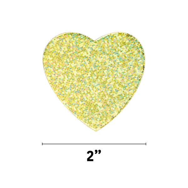 Hearts & Stars - Cardstock, Holographic, 30 ct., 2" Hearts, Asst'd Designs & Colors