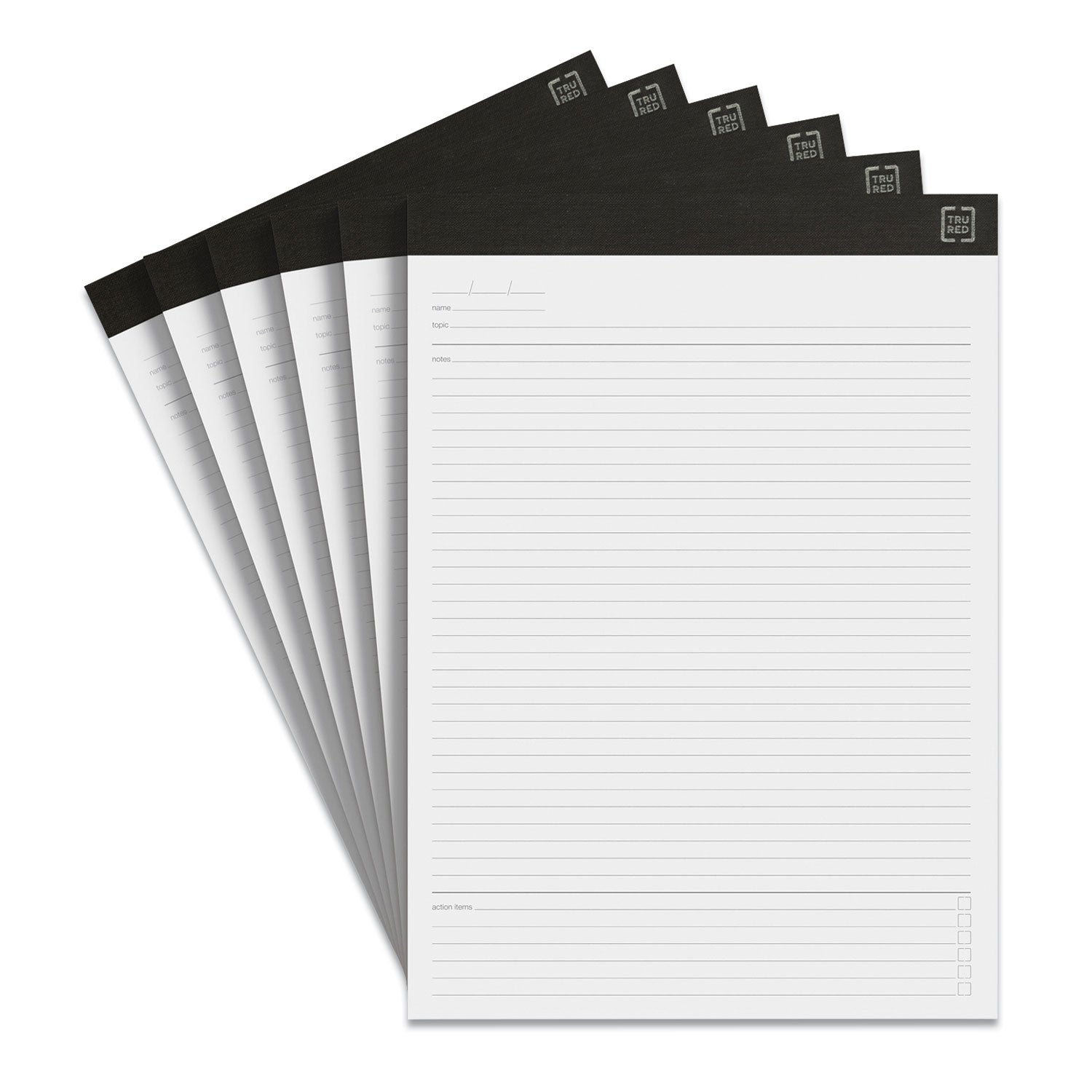 Notepads, Meeting-Minutes/notes Format, 50 White 8.5 X 11.75 Sheets, 6/pack