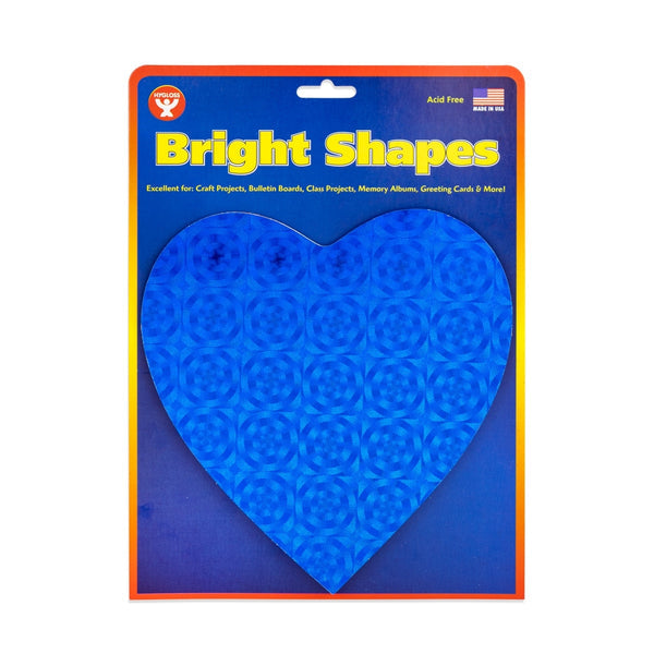 Hearts & Stars - Cardstock, Holographic, 10 ct., 6" Hearts, Asst'd Designs & Colors