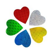 Hearts & Stars - Cardstock, Holographic, 10 ct., 6" Hearts, Asst'd Designs & Colors