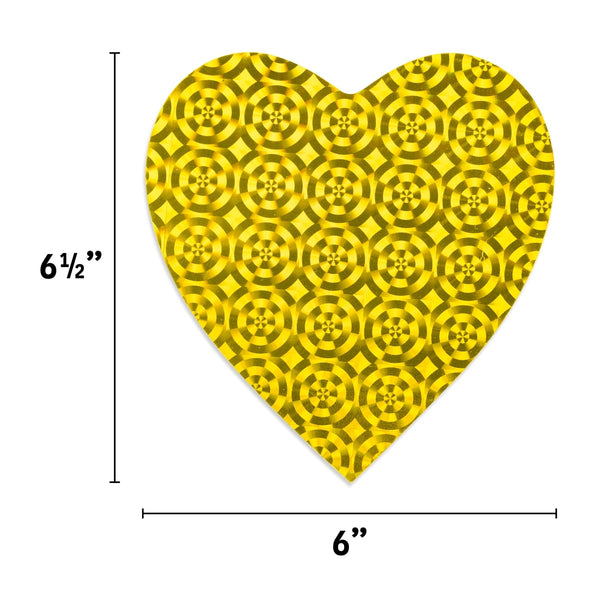 Hearts & Stars - Cardstock, Holographic, 10 ct., 6" Hearts, Asst'd Designs & Colors