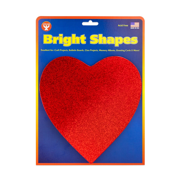 Hearts & Stars - Cardstock, Holographic, 10 ct., 6" Red Hearts, Asst'd Designs