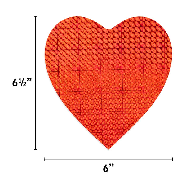 Hearts & Stars - Cardstock, Holographic, 10 ct., 6" Red Hearts, Asst'd Designs