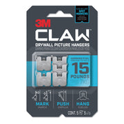 3M CLAW Drywall Picture Hanger - 15 lb (6.80 kg) Capacity - for Pictures, Mirror, Decoration, Art, Home - Gray - 5 / Pack