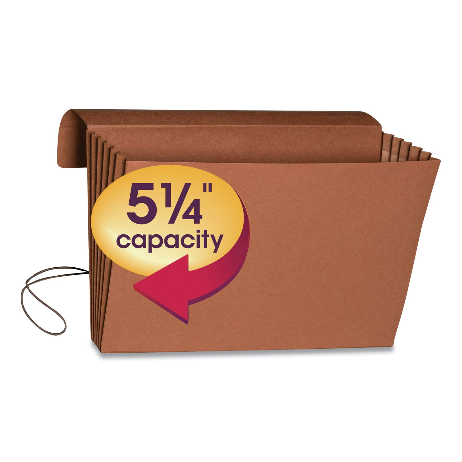 Smead Legal Recycled File Wallet - 8 1/2" x 14" - 5 1/4" Expansion - Top Tab Location - 11 pt. - Redrope - Elastic Closure, Flap, Reinforced Gusset - 30% Recycled - 1 Each