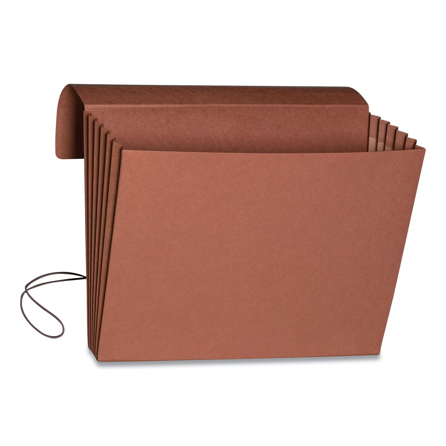 Smead Letter Recycled File Wallet - 8 1/2" x 11" - 5 1/4" Expansion - Top Tab Location - Redrope - Elastic Closure, Flap, Reinforced Gusset - 30% Recycled - 1 Each