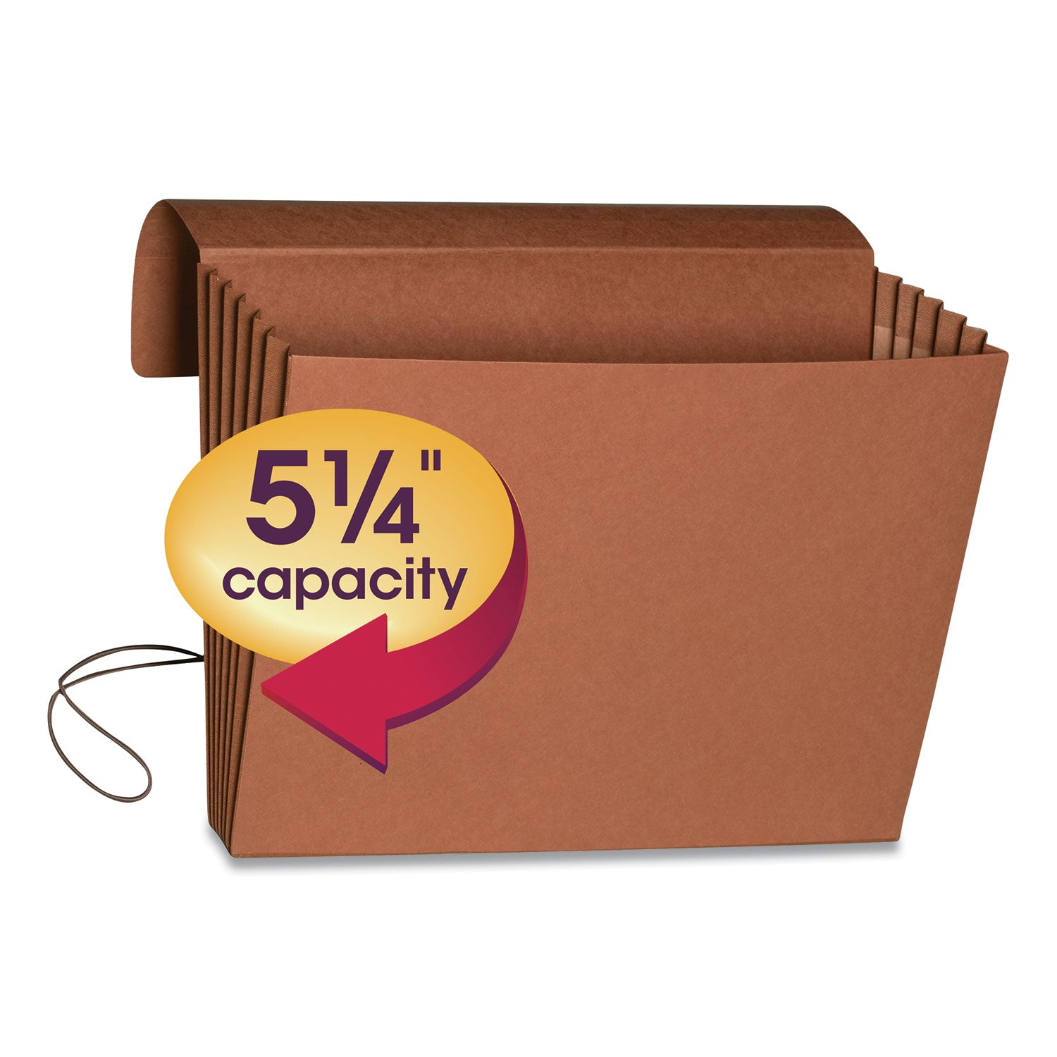Smead Letter Recycled File Wallet - 8 1/2" x 11" - 5 1/4" Expansion - Top Tab Location - Redrope - Elastic Closure, Flap, Reinforced Gusset - 30% Recycled - 1 Each