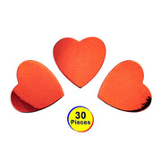Hearts & Stars - Cardstock, 30 ct., 2" Red Mirror Hearts