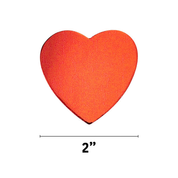 Hearts & Stars - Cardstock, 30 ct., 2" Red Mirror Hearts
