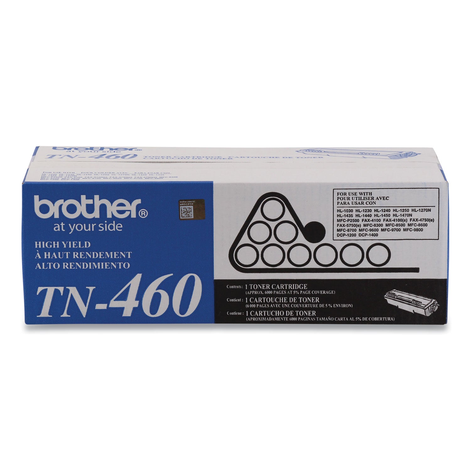 Brother TN460 Original Laser Toner Cartridge - Black - 1 Each