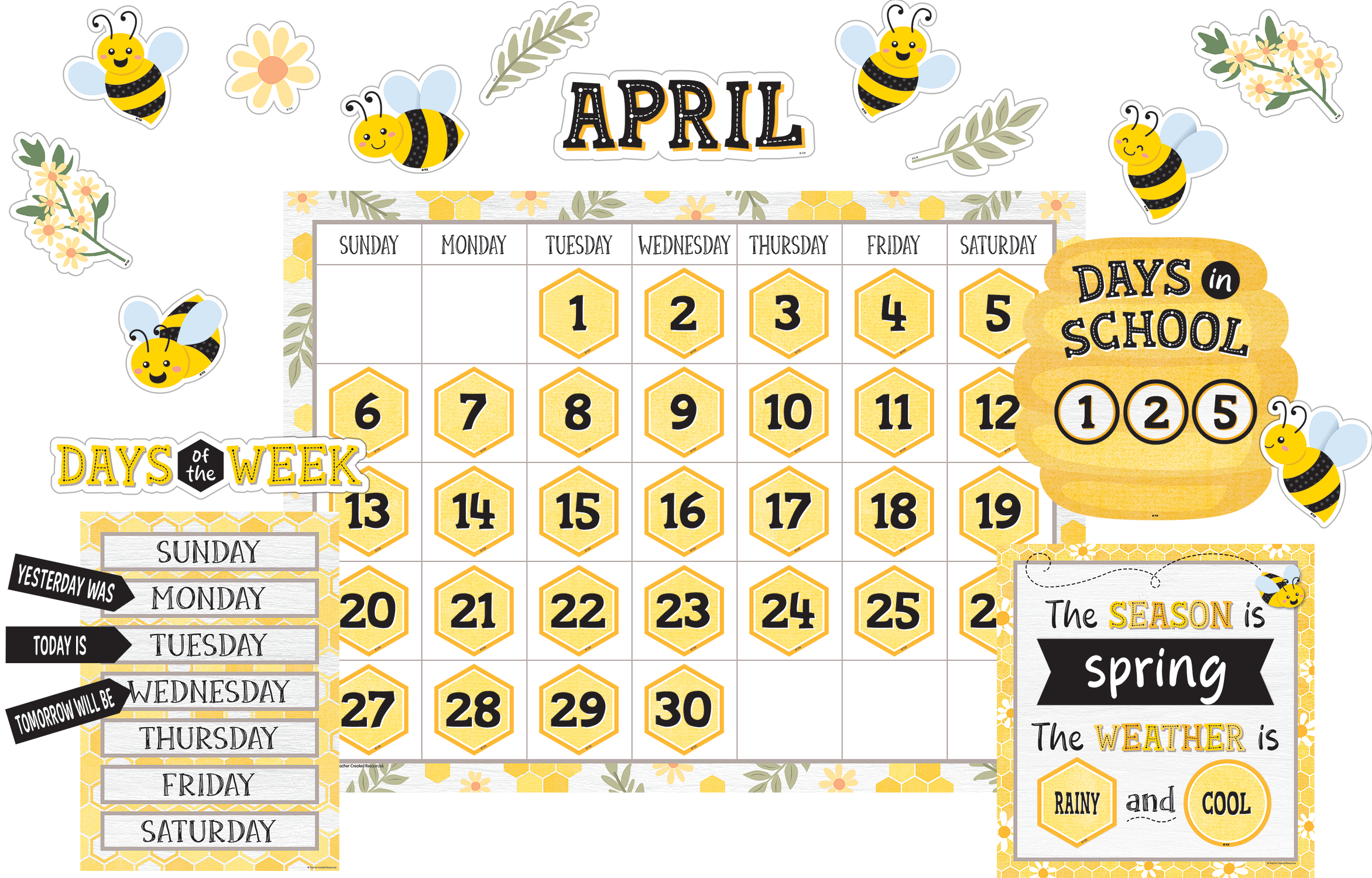 Buzzing Bees Calendar Bulletin Board