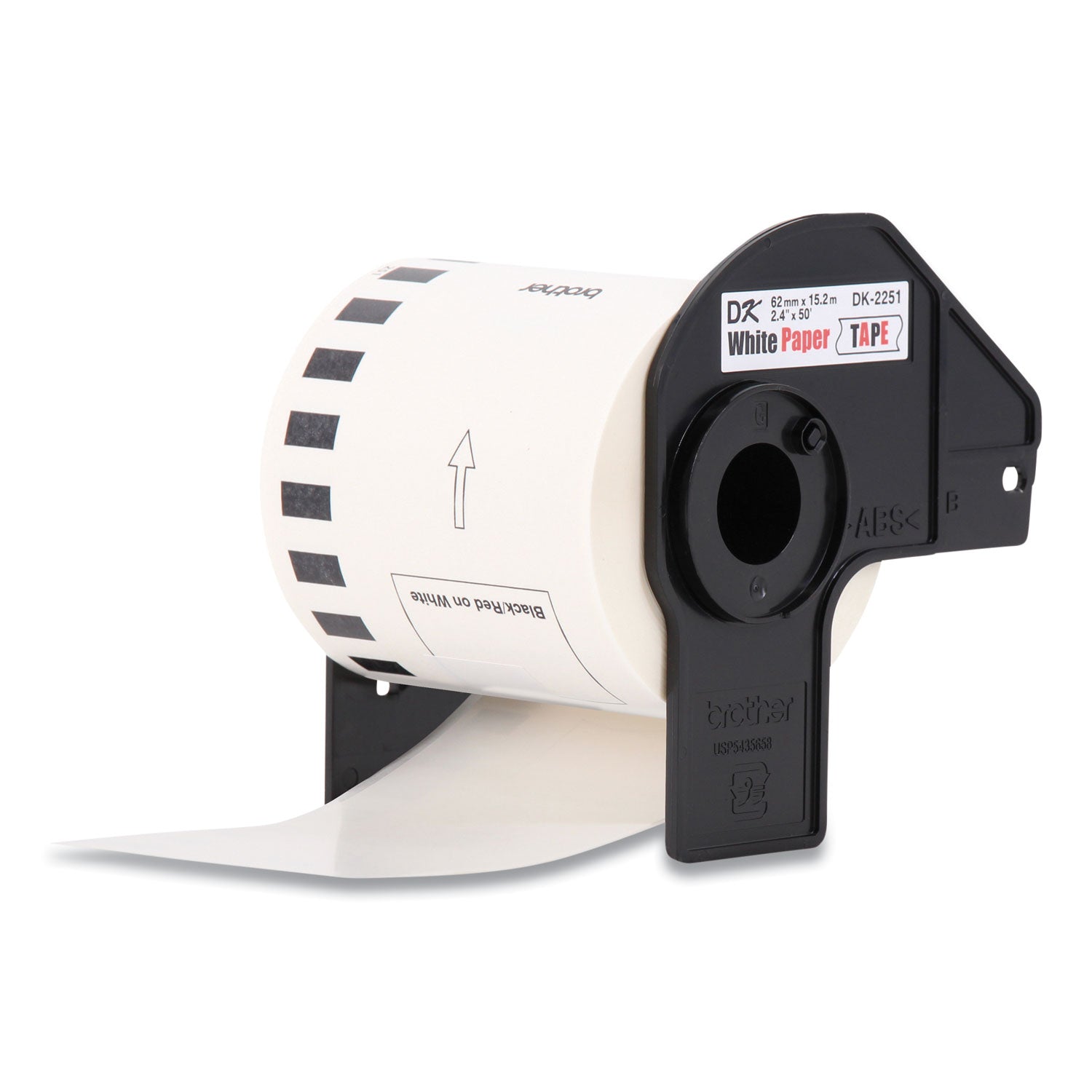 Continuous Paper Label Tape, 2.44" X 50 Ft, White, 3 Rolls/pack