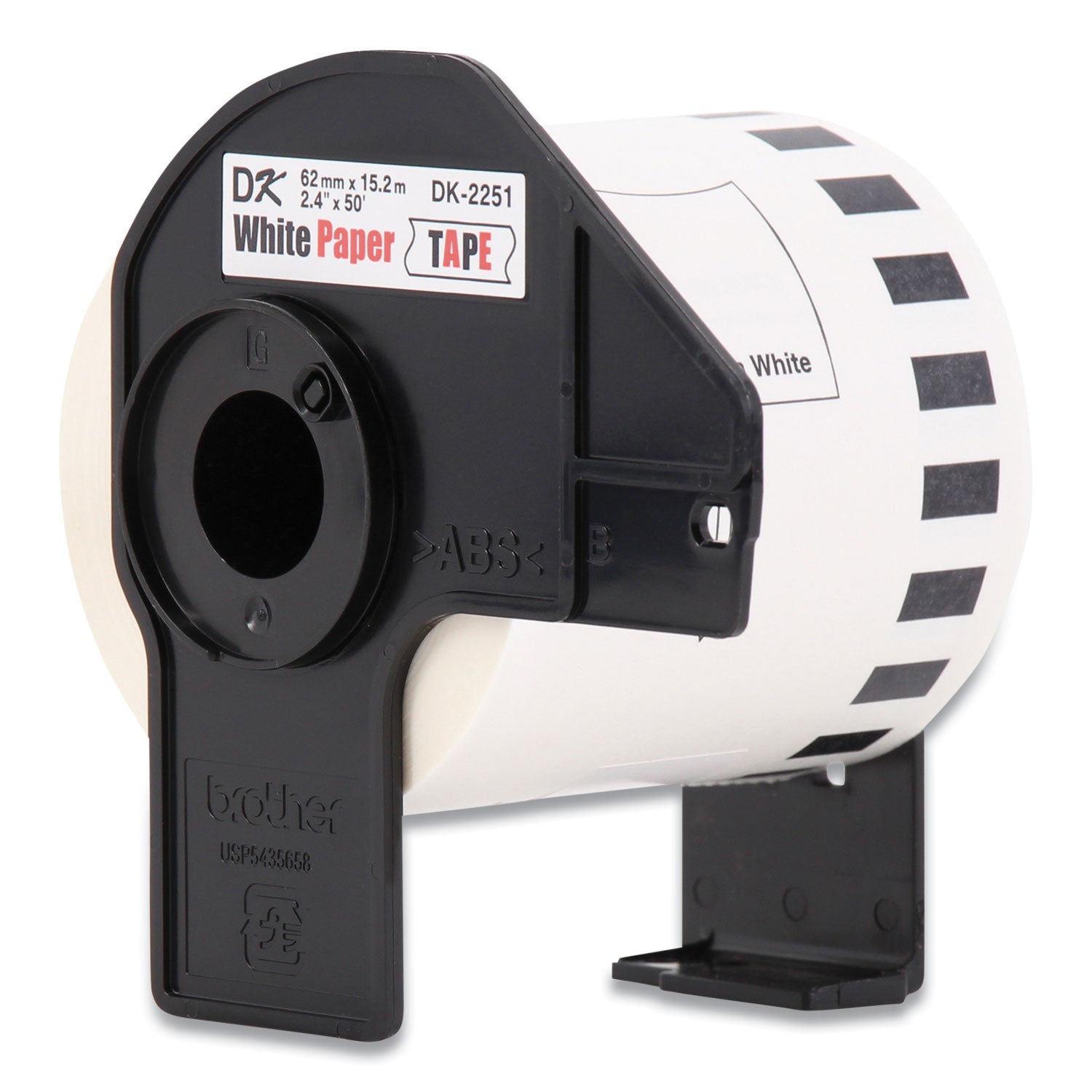Continuous Paper Label Tape, 2.44" X 50 Ft, White, 3 Rolls/pack