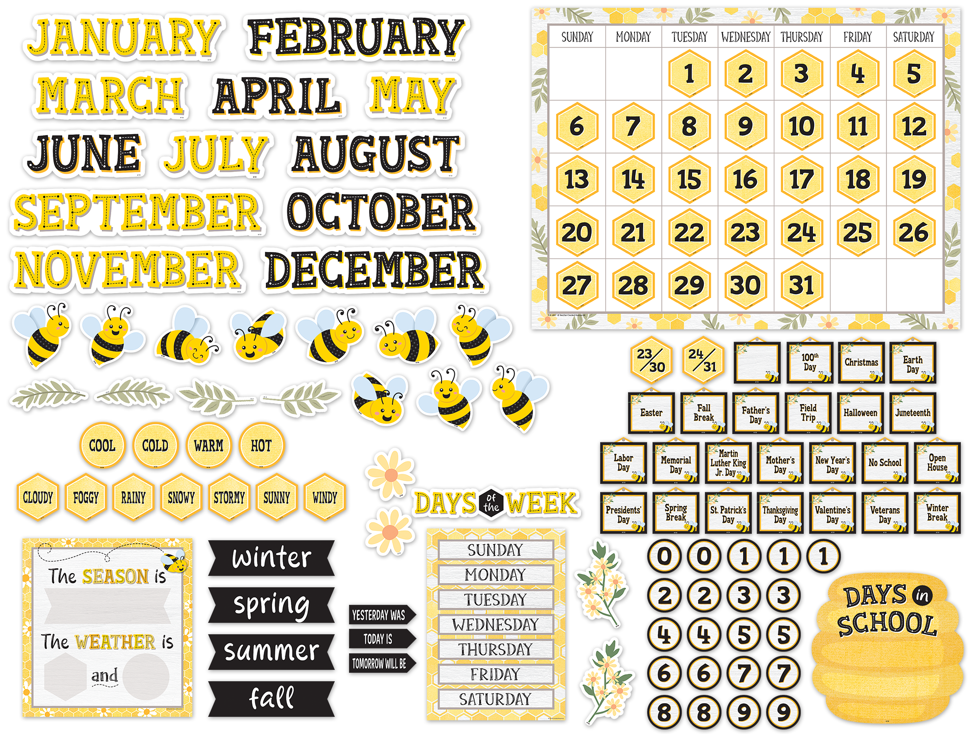 Buzzing Bees Calendar Bulletin Board