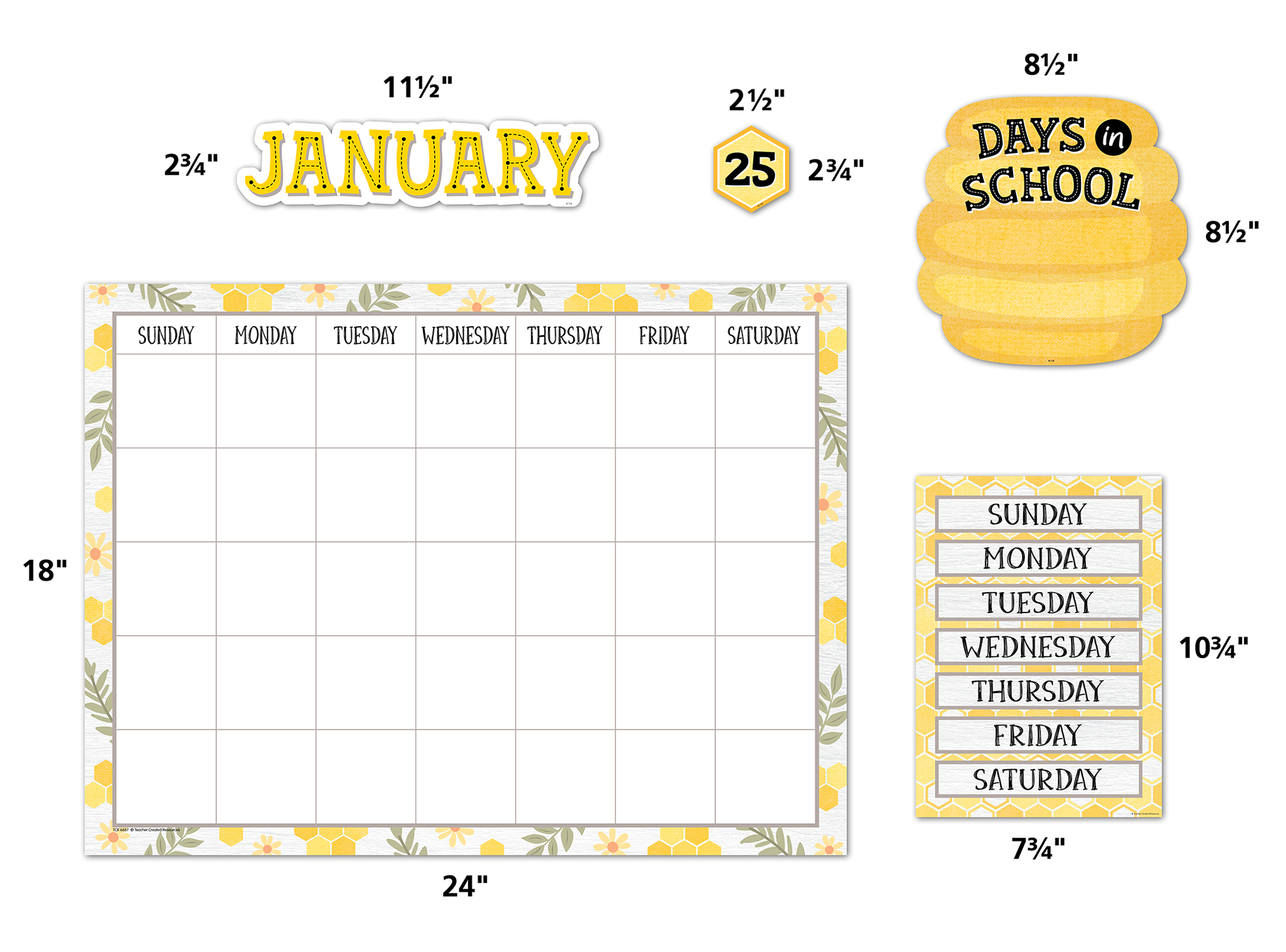 Buzzing Bees Calendar Bulletin Board