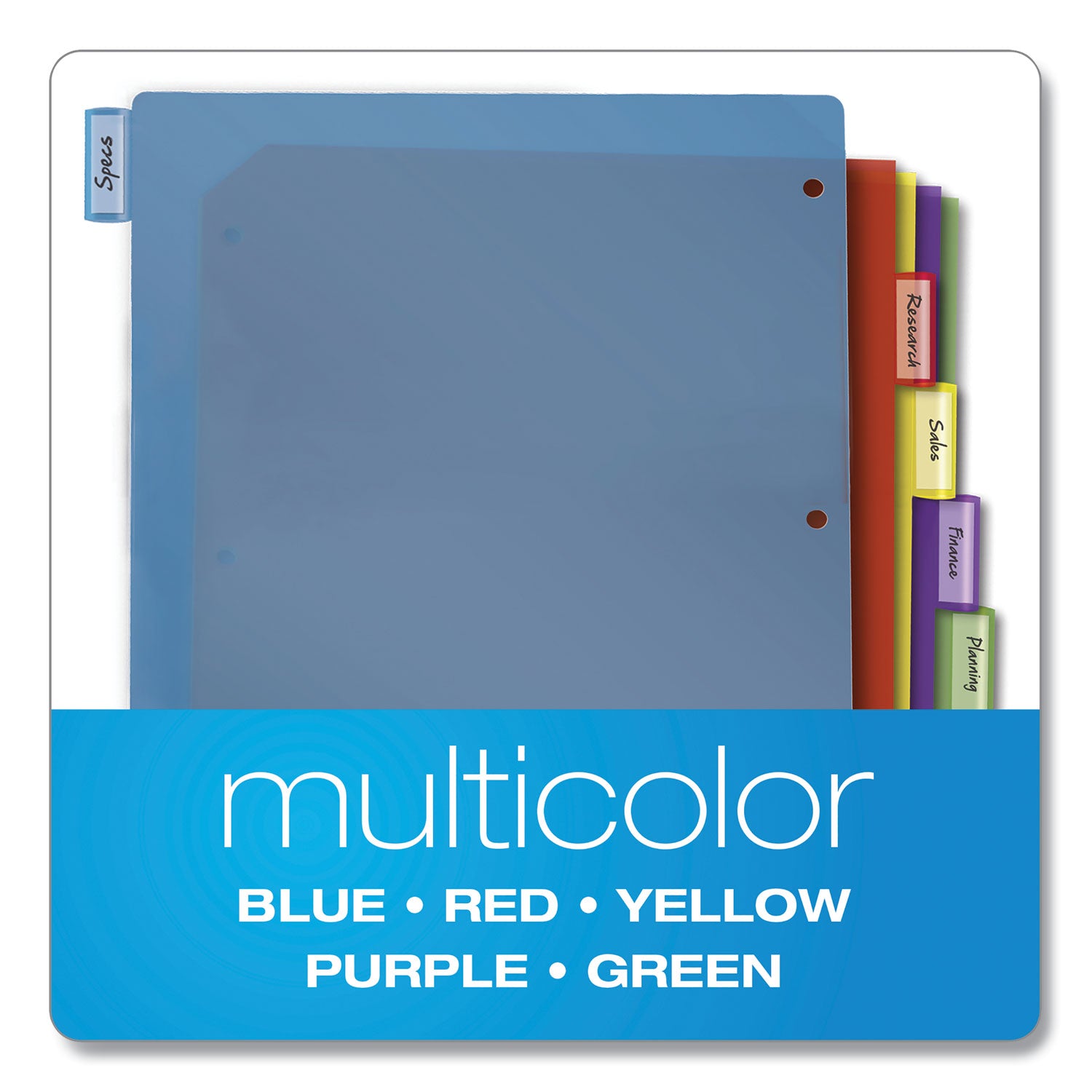 Cardinal&reg; Extra-tough Poly Dividers - 5 Tab(s)/Set - Letter - 8.50" Width x 11" Length - 3 Hole Punched - Polypropylene Divider - Multicolor Tab(s) - Fray Resistant, Tear Resistant, Scratch Resistant, Transfer Safe, Insertable Tab - 4 / Pack