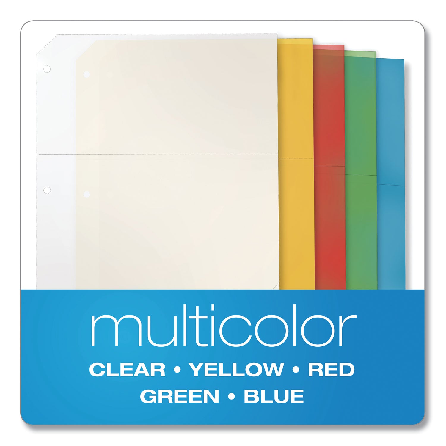 Cardinal&reg; Ring Binder Poly Pockets - 11.3" Height x 0.4" Width x 9.8" Length - 40 x Sheet Capacity - For Letter 8 1/2" x 11" Sheet - Ring Binder - Assorted - Polypropylene - 5 / Pack