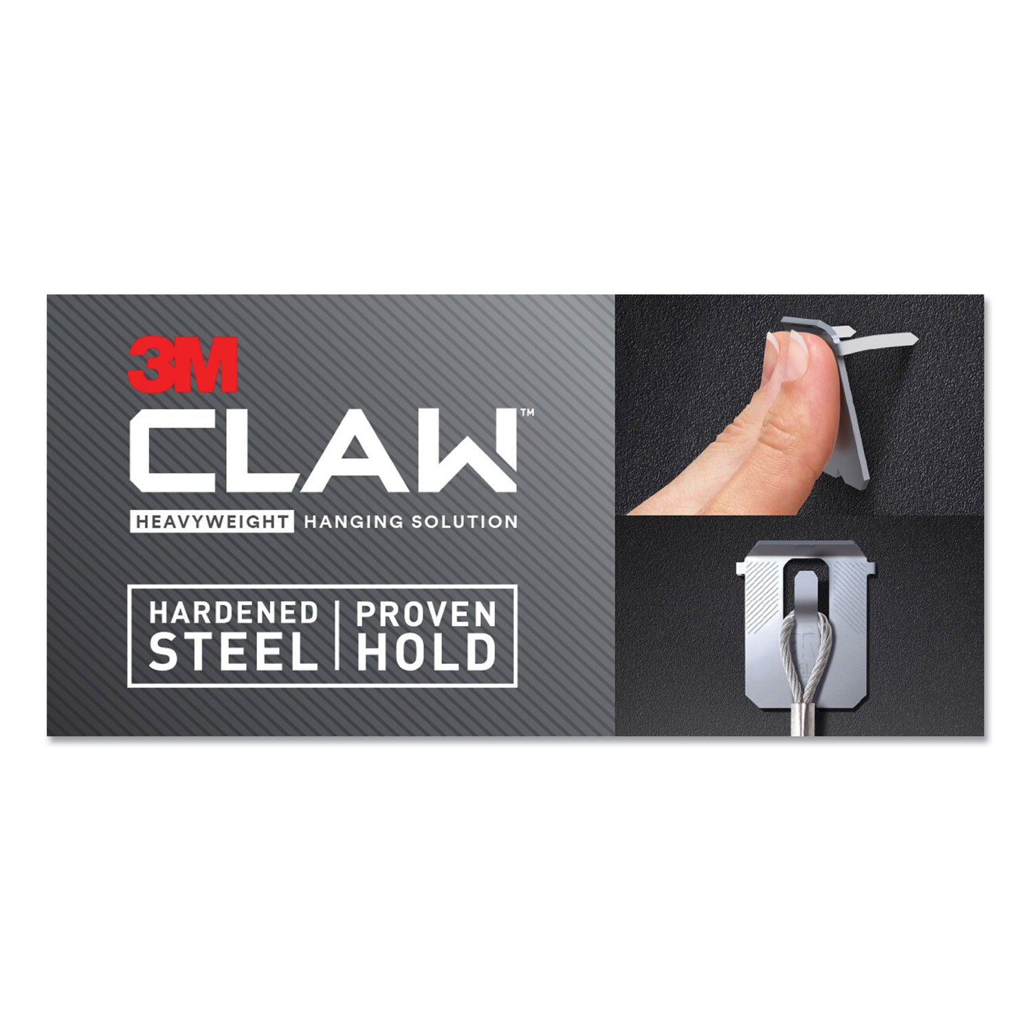 3M CLAW Drywall Picture Hanger - 25 lb (11.34 kg) Capacity - for Pictures, Project, Mirror, Frame, Art, Home, Decoration - Steel - Gray - 4 / Pack