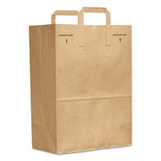 Grocery Paper Bags, #1/6 BBL Size, Natural Kraft Flat Handles, 12" x 7" x 16.25", Natural, 300/Bundle