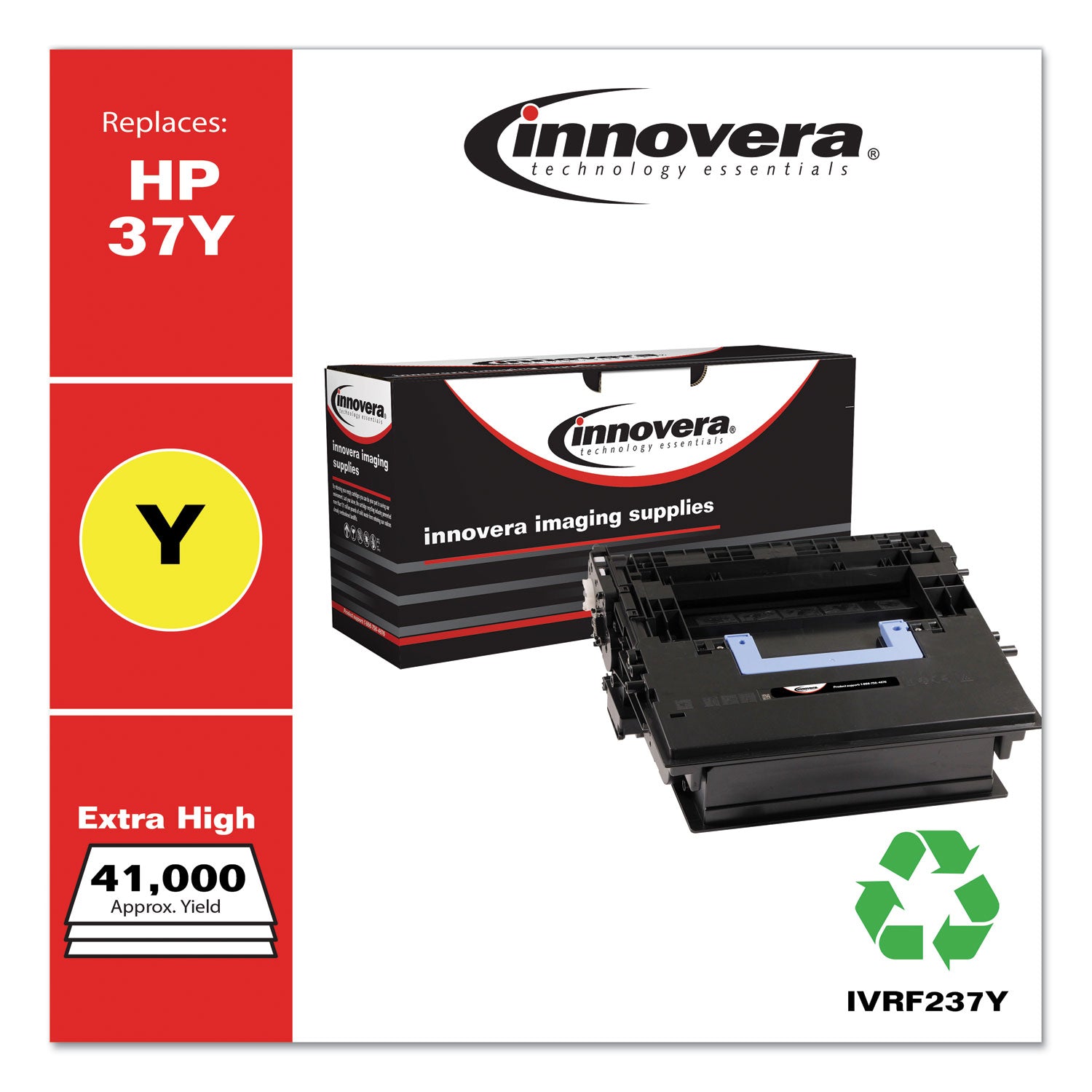 Remanufactured Black Extra High-Yield Toner, Replacement for 37Y (CF237Y), 41,000 Page-Yield