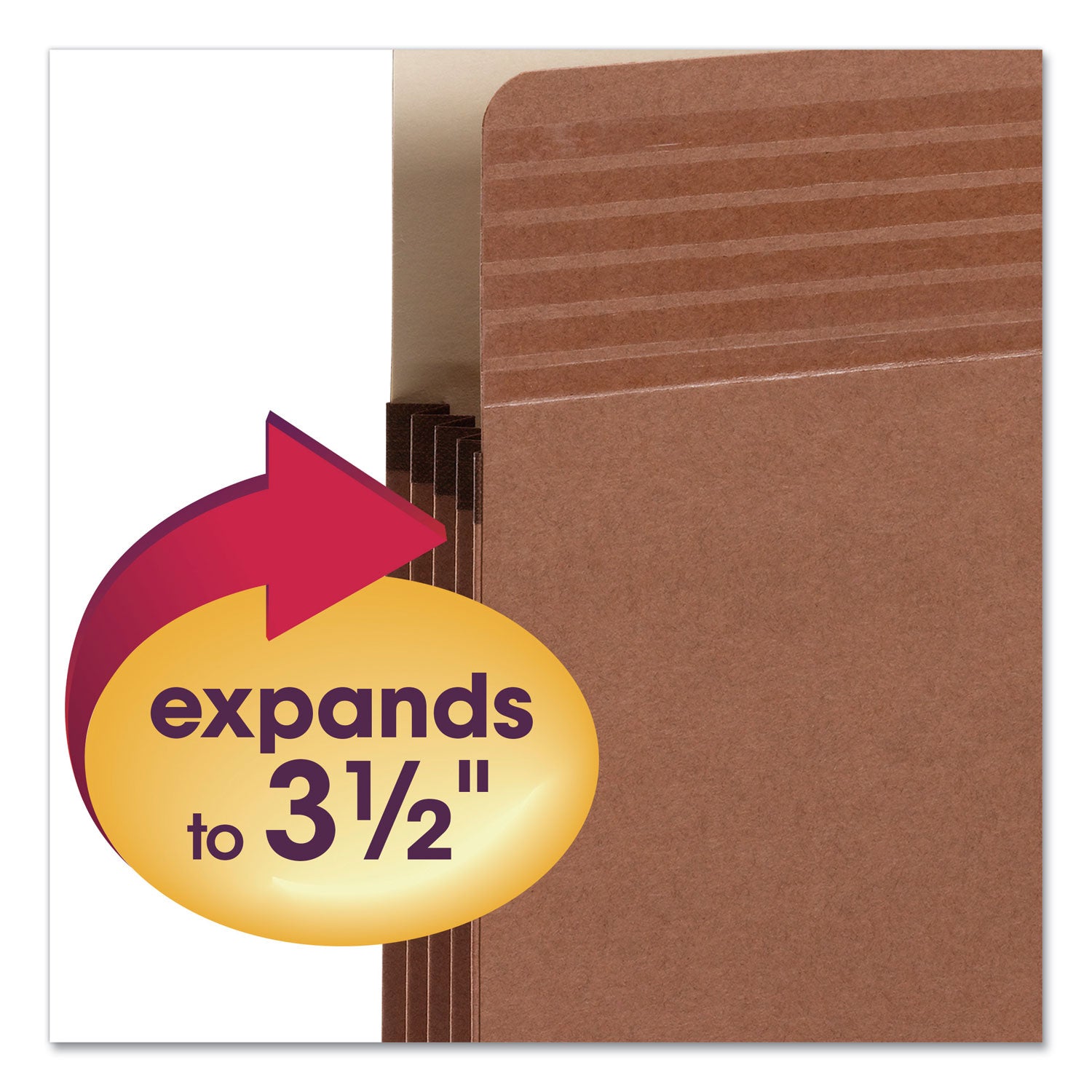 Smead Easy Grip Straight Tab Cut Letter Recycled File Pocket - 8 1/2" x 11" - 3 1/2" Expansion - Redrope - Tear Proof, Reinforced Gusset - 30% Recycled - 25 / Box