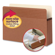 Smead Easy Grip Straight Tab Cut Legal Recycled File Pocket - 8 1/2" x 14" - 3 1/2" Expansion - Pressboard - Redrope - Tear Proof, Reinforced Gusset - 30% Recycled - 25 / Box