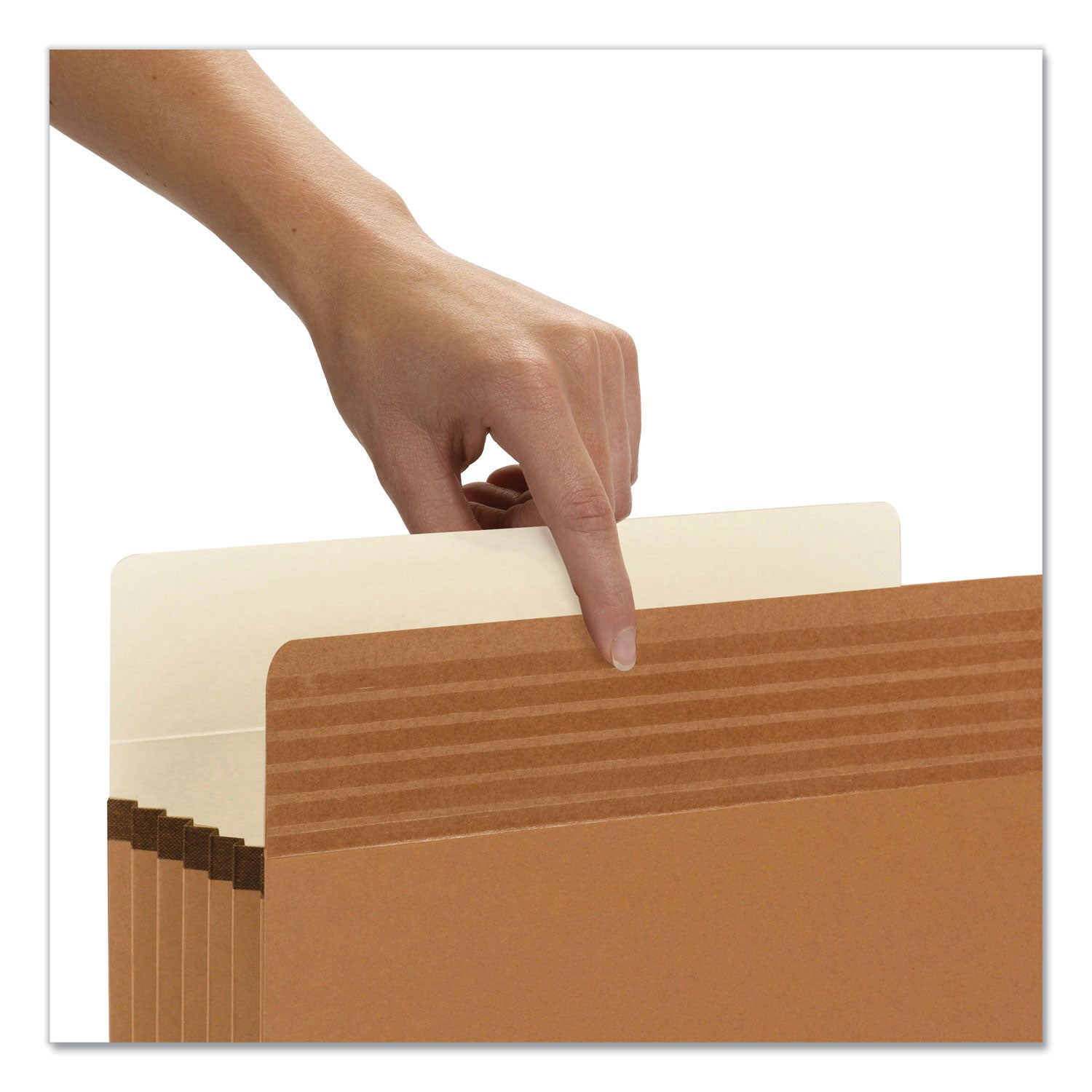 Smead Easy Grip Straight Tab Cut Letter Recycled File Pocket - 8 1/2" x 11" - 5 1/4" Expansion - Redrope - Tear Proof, Tear Resistant - 30% Recycled - 10 / Box