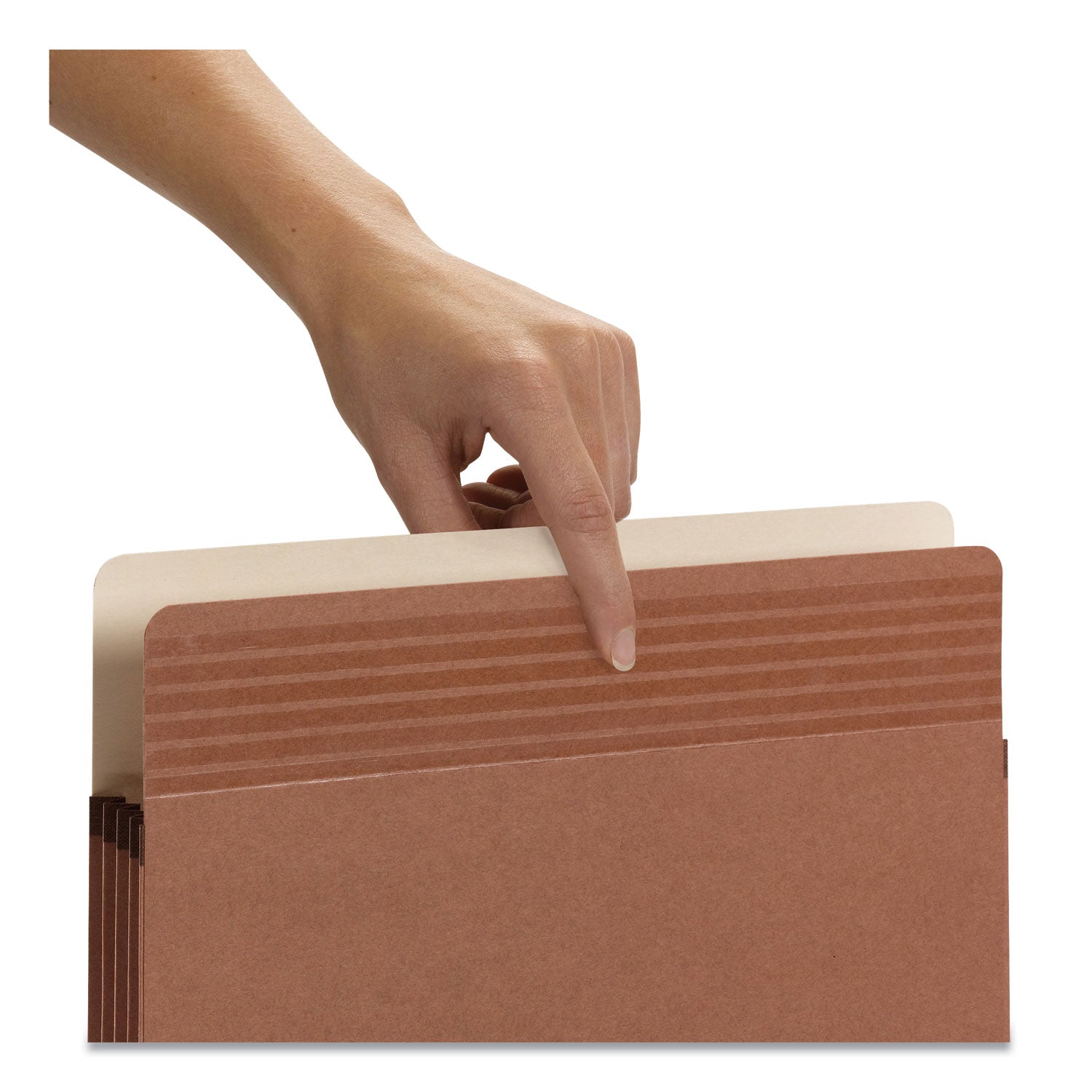 Smead Easy Grip Straight Tab Cut Letter Recycled File Pocket - 8 1/2" x 11" - 3 1/2" Expansion - Redrope - Tear Proof, Reinforced Gusset - 30% Recycled - 25 / Box