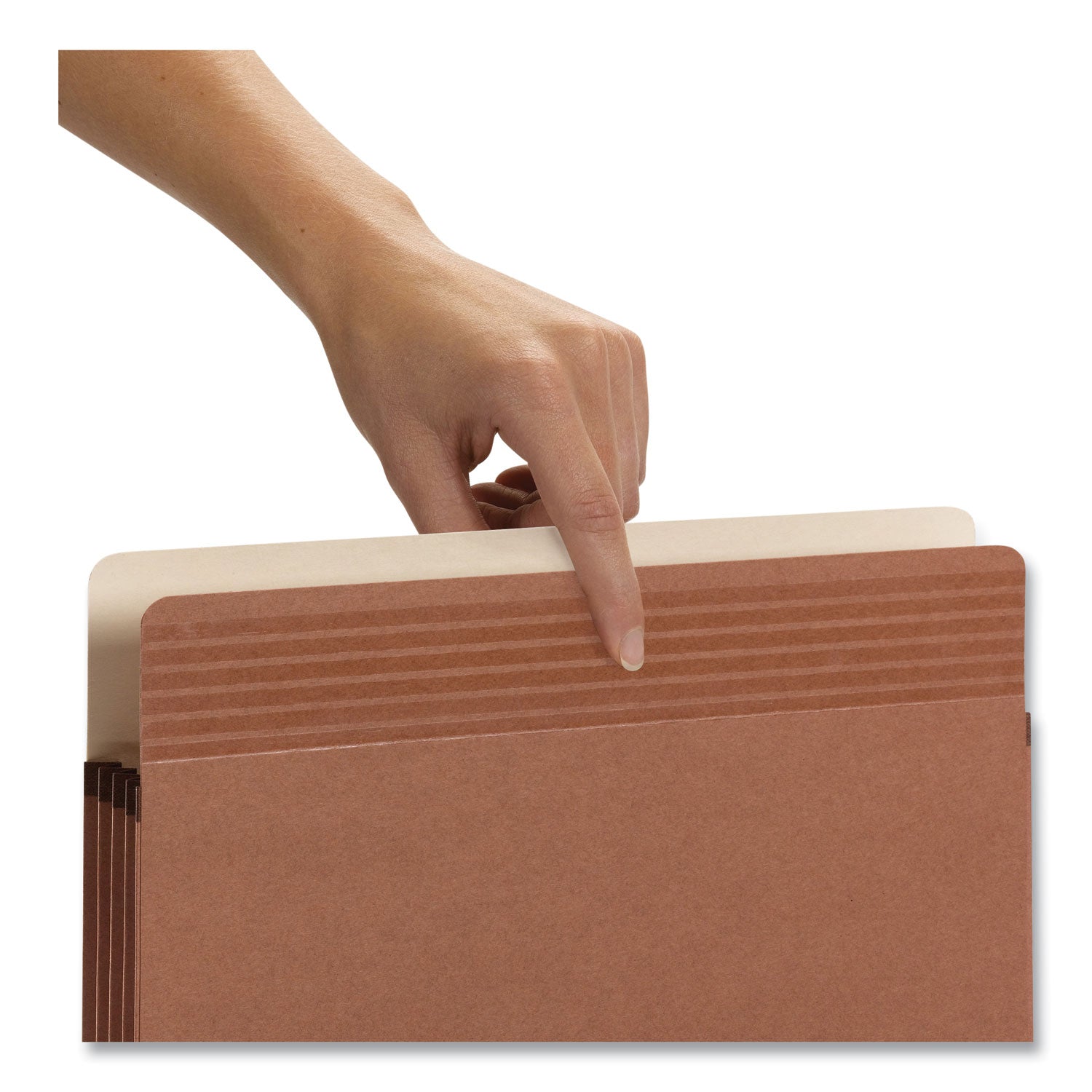 Smead Easy Grip Straight Tab Cut Legal Recycled File Pocket - 8 1/2" x 14" - 3 1/2" Expansion - Pressboard - Redrope - Tear Proof, Reinforced Gusset - 30% Recycled - 25 / Box