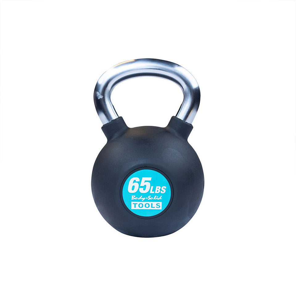 Chrome, Rubber Kettlebell 65Lb